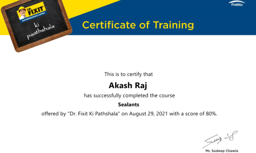 Dr fixit Training and certificates